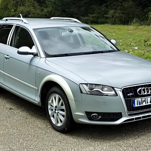 Denim Blue Audi A4 B7 Avant (2006) on a mountain road