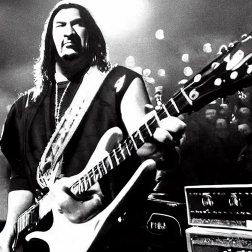 Image similar to steven seagal appearing in the smells like teen spirit music video for nirvana