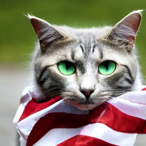 Image similar to a cat as president