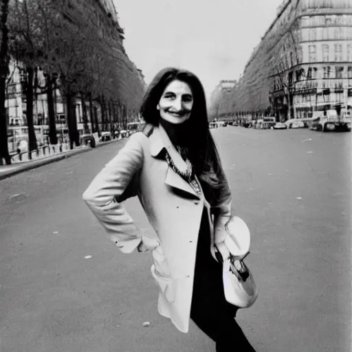 Prompt: colour photo of suzanne spaak in paris