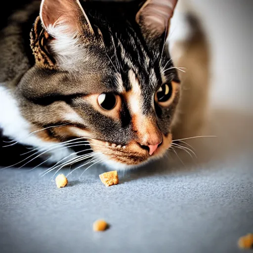 Prompt: cat eating a cookie, 4k realistic photo