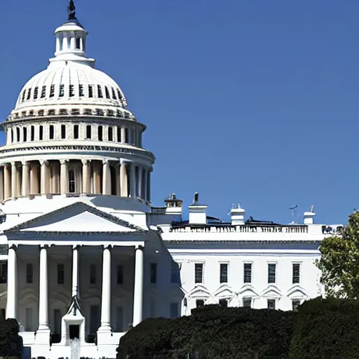 Prompt: live on cnn ufo lands on whitehouse lawn