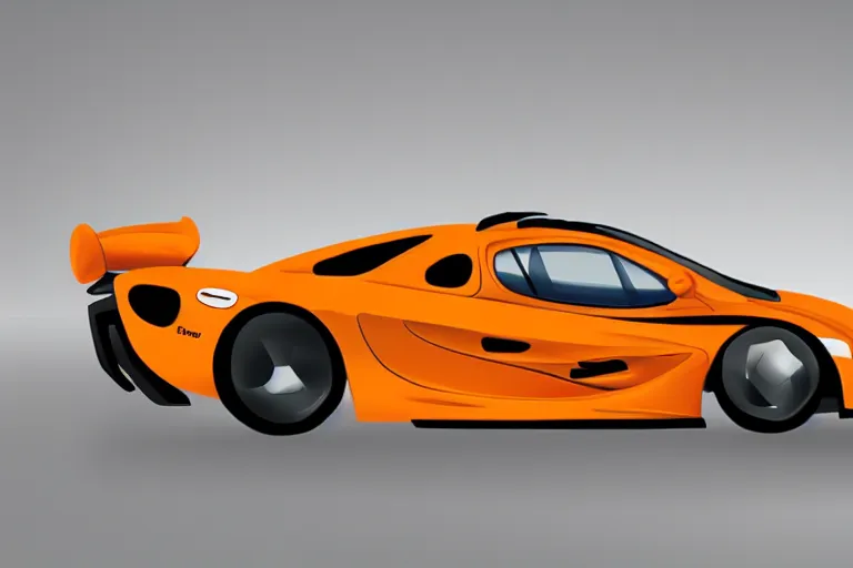 Image similar to cute cartoon McLaren F1, 8k,