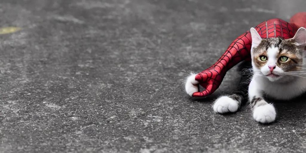 Image similar to cat is spiderman photo 4k