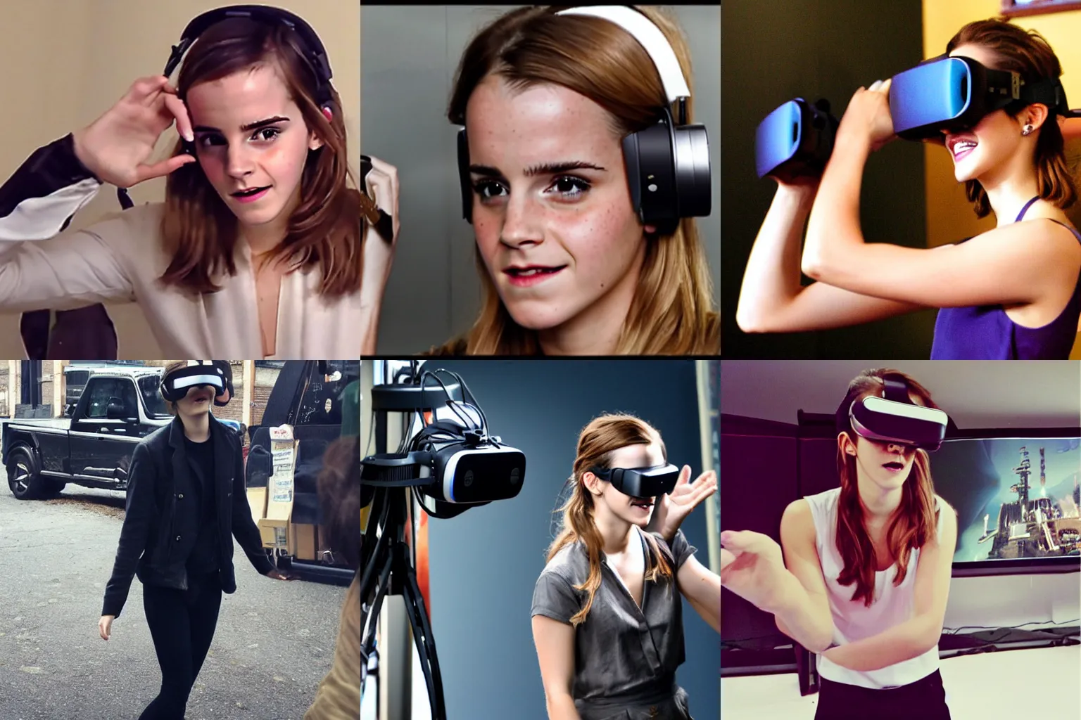 Prompt: Emma Watson playing VR