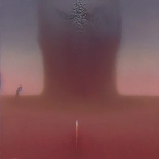 Image similar to halo 2, illustrated by zdzisław beksinski