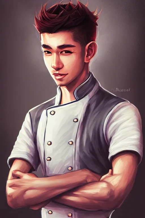 Prompt: a highly detailed portrait of a male french chef by ross tran rossdraws