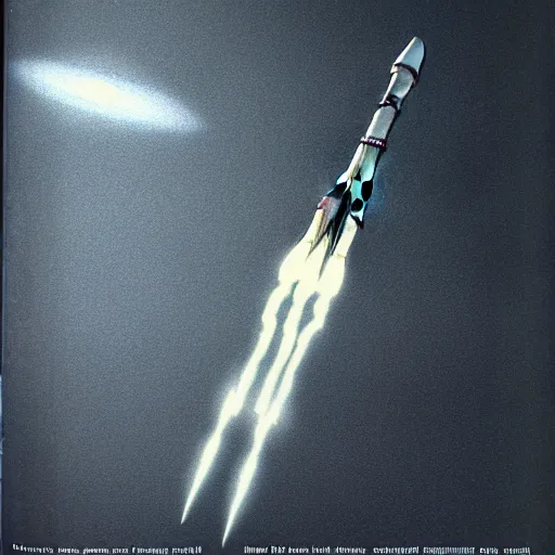 Image similar to an octane 3 d render of a rocket flying though space being chased by aliens in the style of h. r. giger, 1 9 7 3 photo from life magazine, smooth, ultra detailed,