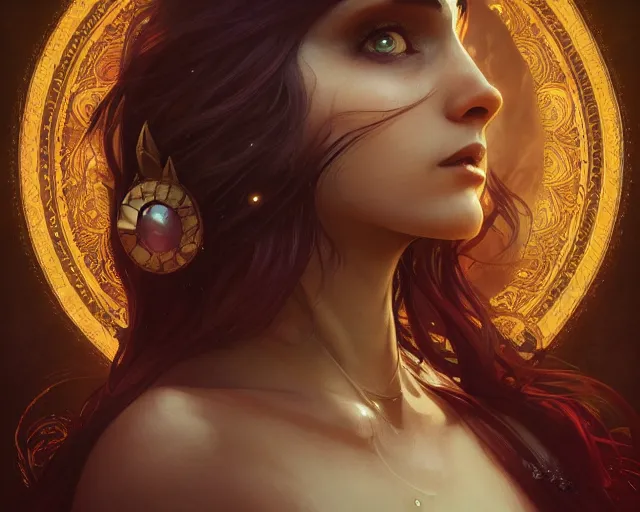 Image similar to photography of ebru sidar, deep focus, d & d, fantasy, intricate, elegant, highly detailed, digital painting, artstation, concept art, matte, sharp focus, illustration, hearthstone, art by artgerm and greg rutkowski and alphonse mucha