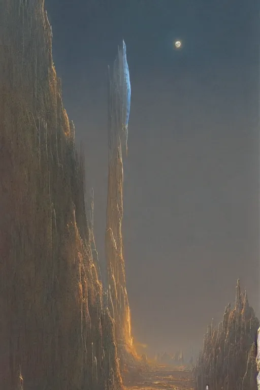 Prompt: emissary space by arthur haas and bruce pennington and john schoenherr, cinematic matte painting, 8 k, dark color palate