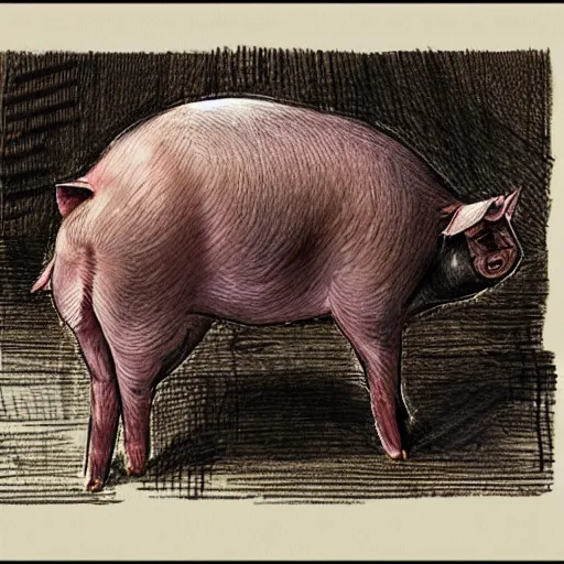 Image similar to pig in the style of muti