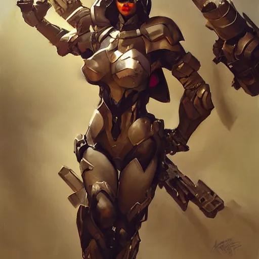 Image similar to greg manchess portrait painting of armored punisher ivy as overwatch character, medium shot, asymmetrical, profile picture, organic painting, sunny day, matte painting, bold shapes, hard edges, street art, trending on artstation, by huang guangjian and gil elvgren and sachin teng