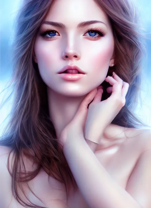 Image similar to a gorgeous female photo, professionally retouched, realistic, smooth face, perfect eyes, symmetrical, full body shot, wide angle, sharp focus on eyes, 8 k high definition, insanely detailed, intricate, elegant, art by artgerm