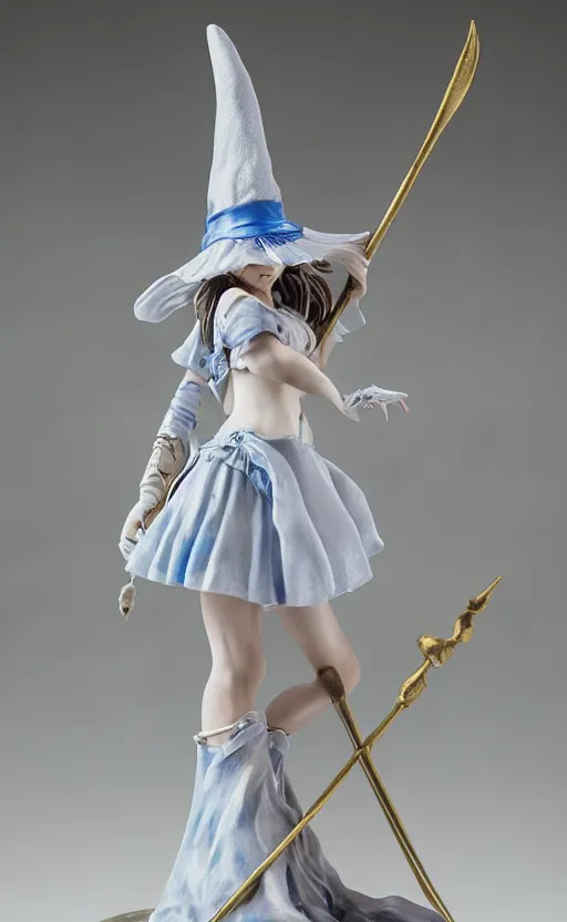 Image similar to Porcelain witch girl figure, 8k, studio photography, highly detailed