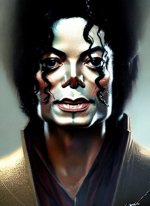 Image similar to masterpiece concept art, michael jackson meets god, by greg rutkowski, 8 k, intricate detail, cinematic lighting