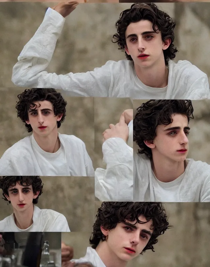 Prompt: Valetina_Remenar!! semi -realistic!! Timothee Chalamet! Melting!!