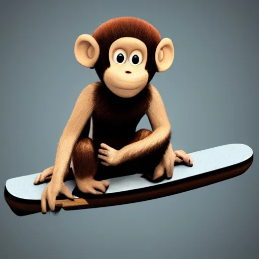 Prompt: monkey skater with helmet