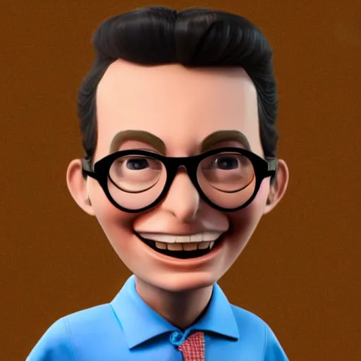 Prompt: Buddy Holly dressed as Hugh Neutron, realistic, hyperrealistic, 8k resolution, highly detailed, digital art, 3D render, studio lighting, dramatic lighting