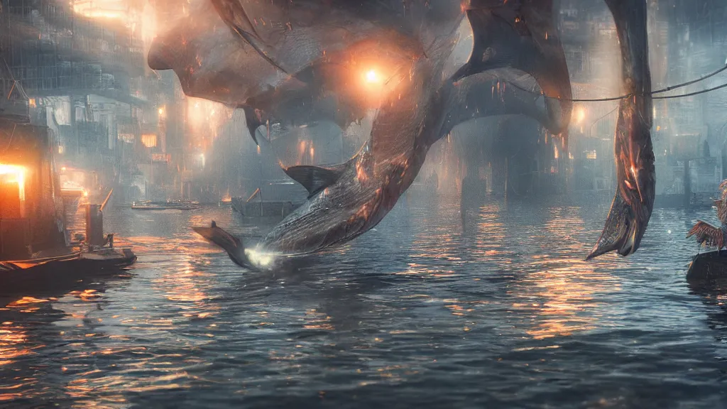 Prompt: close-up photo of Sauron selling fish at fish market, volumetric lighting, unreal engine 5, ethereal ghostly atmosphere, photorealistic, vibrant colors, somber melancholic matte painting, hyperrealism, hyperrealistic, cinematic masterpiece, fantasy style 8k ultrahd octane render