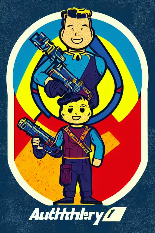 Image similar to fallout 7 6 retro futurist illustration art by butcher billy, sticker, colorful, illustration, highly detailed, simple, smooth and clean vector curves, no jagged lines, vector art, smooth andy warhol style