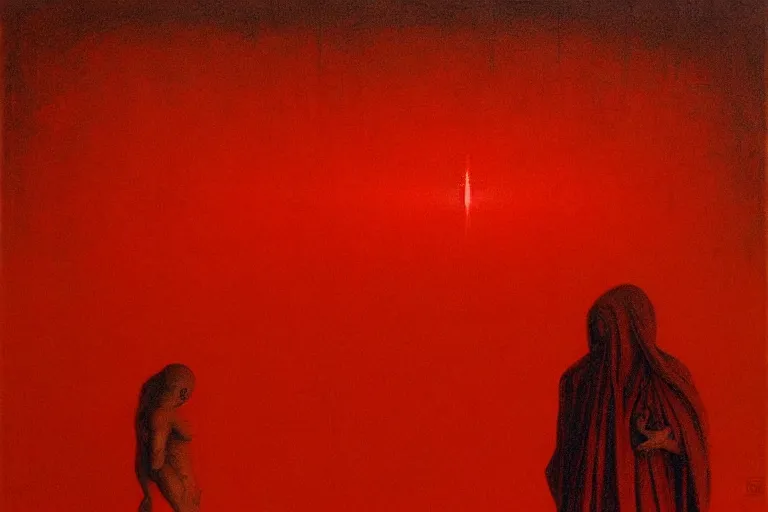 Image similar to only with red, caesar, a red tiger, in hoc signo vinces, win, an ancient path, in the style of beksinski, part by hopper, part by rodcenko, part by hofbauer, intricate composition, red by caravaggio, insanely quality, highly detailed, masterpiece, red light, artstation