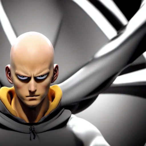 saitama action figure. studio shot, ultra realistic.