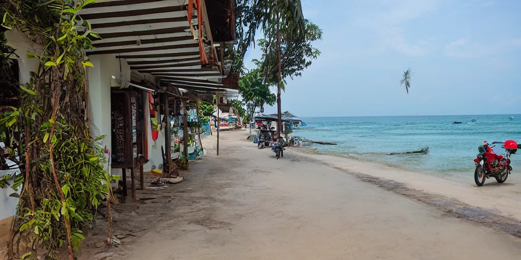 Image similar to street photo view of local sea side house in thailand