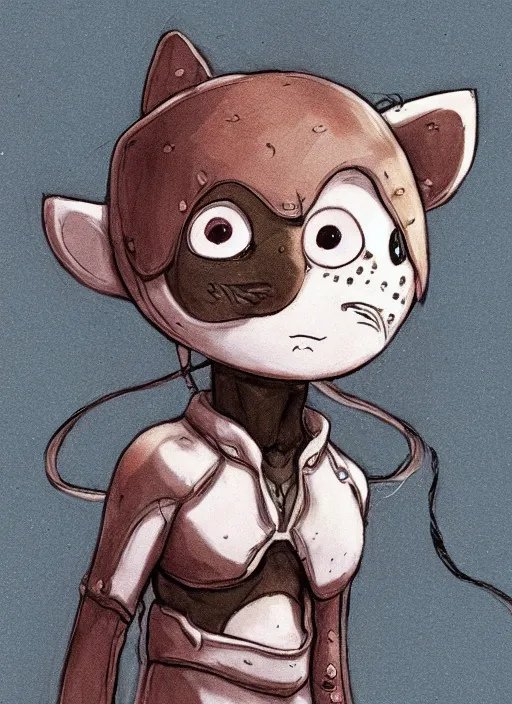 Image similar to beautiful little cat wearing an cyborg bear suit, artwork in kentaro miura and made in abyss and rosdraws and codename : kids next door, smooth, beautiful lightness, anatomically correct, trending on pixiv, forest