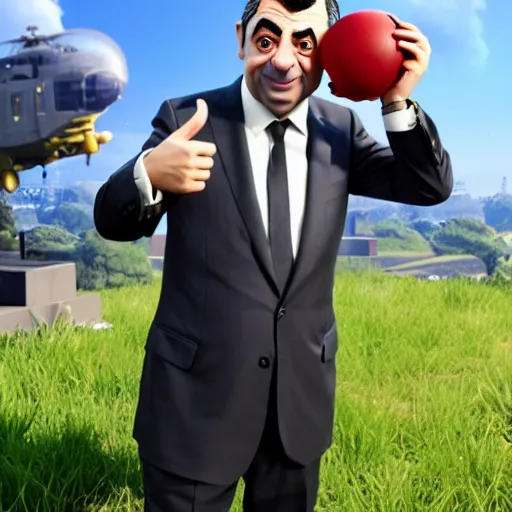 Image similar to rowan atkinson in fornite, 3 d render, unreal engine, octane render, ray tracing, unity, highly detailed, high quality, hd, 4 k, 8 k, realistic, sharp, trending