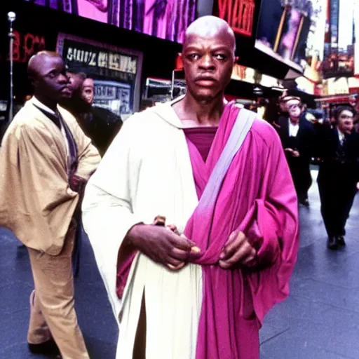 a young mace windu on the streets of times square in Stable Diffusion