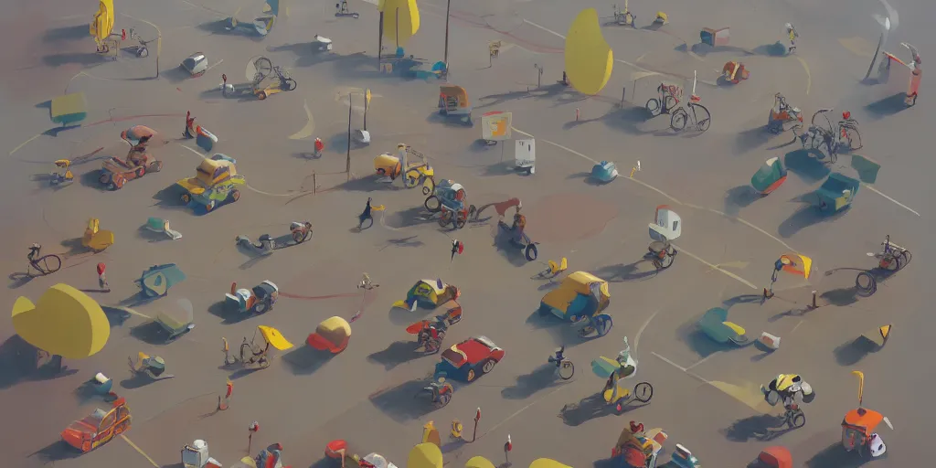 Image similar to Tour de France by Goro Fujita and Simon Stalenhag , 8k, trending on artstation, hyper detailed, cinematic