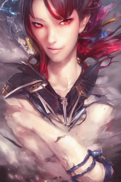 Image similar to manga cover art d & d, full body portrait, mixed media, seductive look, chromatic aberration, hyper realistic, highly detailed, headshot, digital painting, trending on artstation, concept art, sharp focus, illustration, art by artgerm and greg rutkowski and ayami kojima