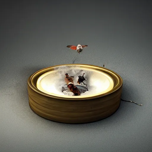 Image similar to fly on an ashtray, highly detailed, sharp focus, 4 k, vfx, realistic