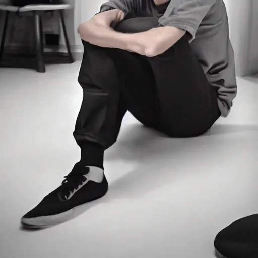 Image similar to xqc chewing on his own toes, high res photograph,