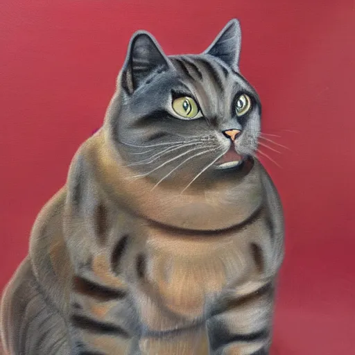 Prompt: a beautiful painting of a antropomorphic cat with a suite