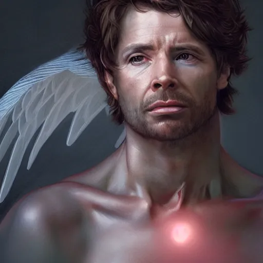 Image similar to michael mcintrye as the angel michael, anatomy, bathed in light, highly detailed, photorealistic, artstation, smooth, sharp focus, illustration, unreal engine 5, 8 k, art by artgerm and greg rutkowski and edgar maxence