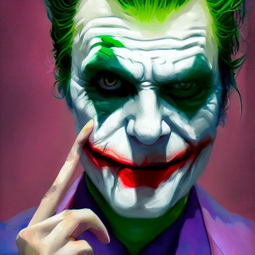 Image similar to joker, paint by wlop