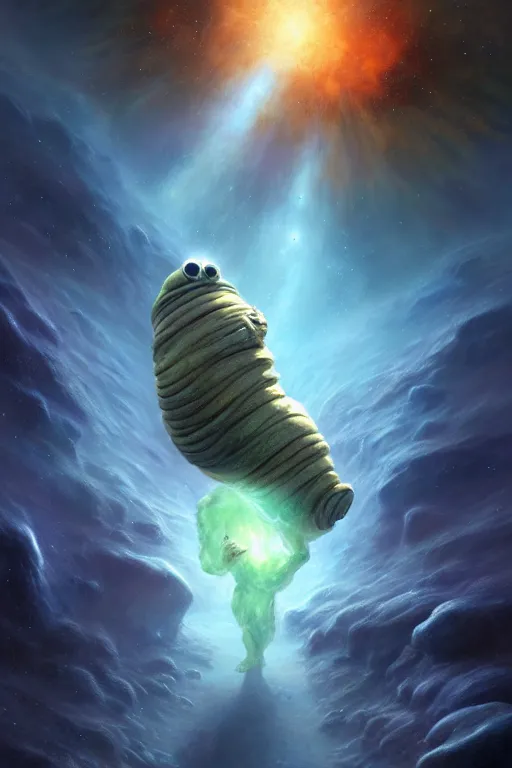 Prompt: the cosmic alien transcendent tardigrade that awaits you at the end of all of space and time. cinematic, stunning, robert galbraith, tom burke, strong, highly detailed, digital painting, artstation, smooth, hard focus, illustration, art by jessica rossier and and brian froud