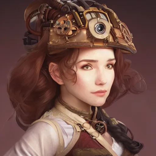 Prompt: Three quarters portrait of a female steampunk dwarf, highly detailed, digital painting, art by Stanley Lau and Artgerm and magali villeneuve and Alphonse Mucha, artstation, octane render, cgsociety