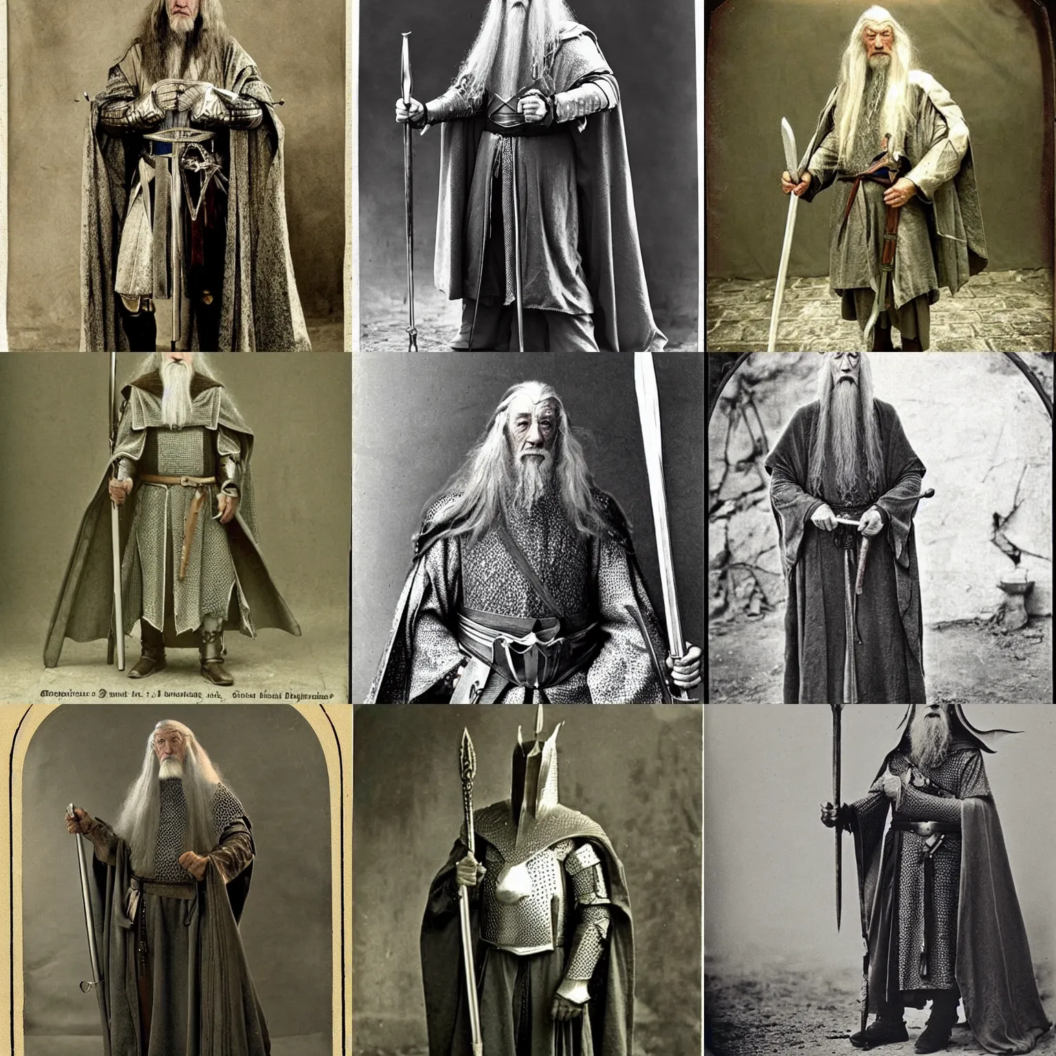 Prompt: “Gandalf in full medieval armour, 1900’s photo”