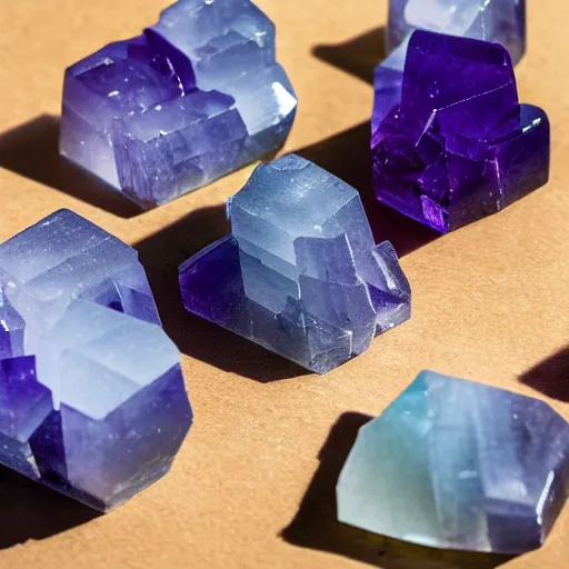 Prompt: the word offline made from fluorite crystals