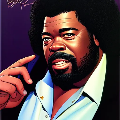 Image similar to barry white by clyde caldwell, ilya kuvshinov, rossdraw, very detailed