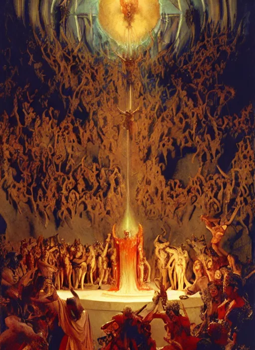 Prompt: the seventh circle of hell from dante's divine comedy with lots of colours. highly detailed painting by gaston bussiere, craig mullins, j. c. leyendecker 8 k