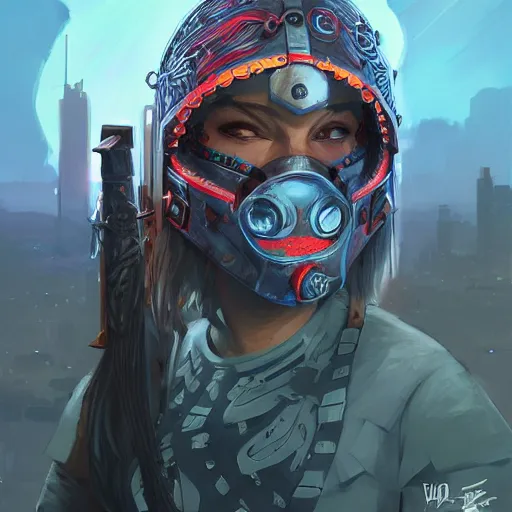 Image similar to cyberpunk viking helmet mask warrior goddess robot ninja fantasy, art gta 5 cover, official fanart behance hd artstation by jesper ejsing, by rhads, makoto shinkai and lois van baarle, ilya kuvshinov, ossdraws