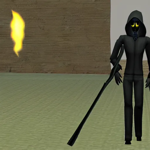 Image similar to the grim reaper. snapshot from the sims 2.