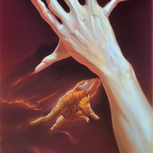 Image similar to a hand by boris vallejo