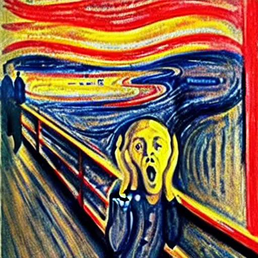 Image similar to munch's the scream featuring macaulay culkin from home alone