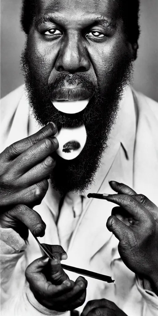 Prompt: award winning photo of thelonious monk EATING banana republic, vivid colors, happy, symmetrical face, beautiful eyes, studio lighting, wide shot art by Sally Mann & Arnold Newman