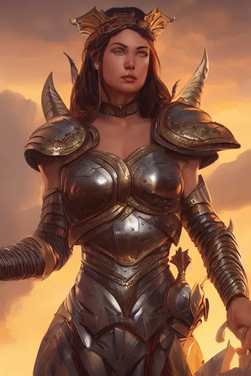 Image similar to amazon valkyrie athena, d & d, fantasy, portrait, highly detailed, headshot, digital painting, trending on artstation, concept art, sharp focus, illustration, art by artgerm and greg rutkowski and magali villeneuve