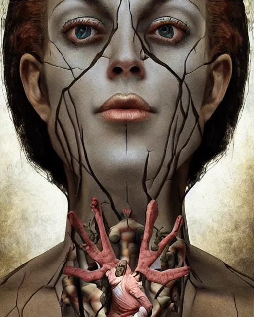 Image similar to crucifix theme surrealist art in the styles of igor morski, jim warren, and a tim burton film, intricate, hyperrealistic, accurate facial details, profile picture with chromakey!!!!! background, volumetric lighting